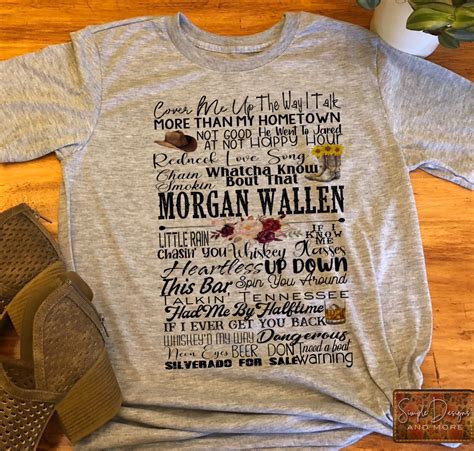 Morgan Wallen Lyrics T-shirt, Country Music Custom Graphics Shirt ...