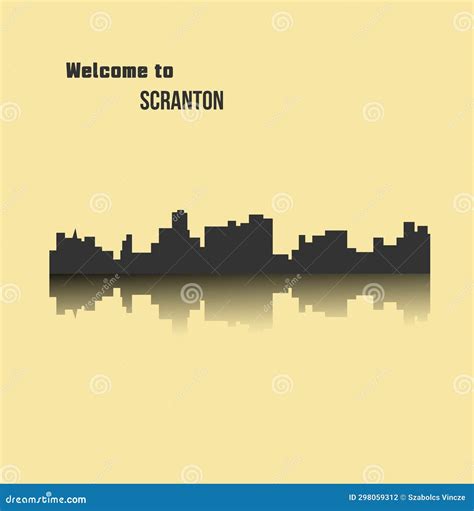 Scranton, Pennsylvania City Silhouette Stock Illustration - Illustration of place, reflection ...