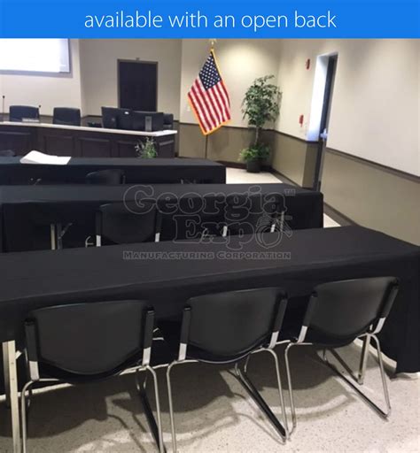 Poly Premier Fitted Table Cover with Corner Pleats-Facilities, Poly ...