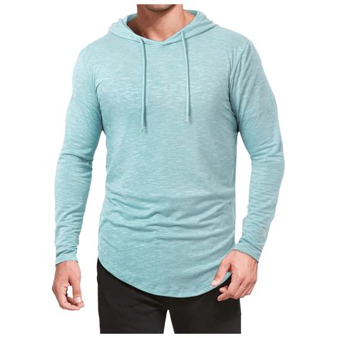 Landzoo Men's Athletic Hooded Shirts Long Sleeve Workout Sport Hoodie ...