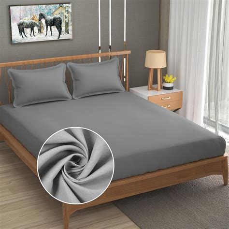 FRESH FROM LOOM Plain King Size Bedsheet-Microfiber Rotary Printed ...