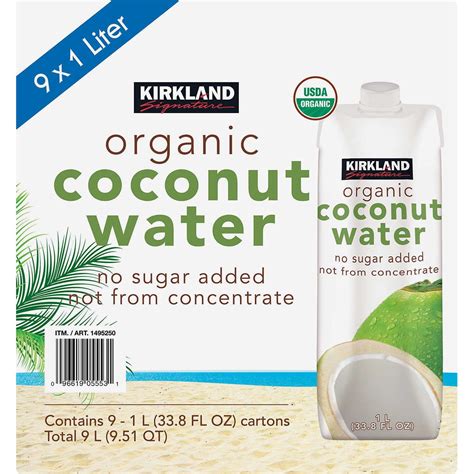 Kirkland Signature Organic Coconut Water, 33.8 fl oz Pack of 9 ...