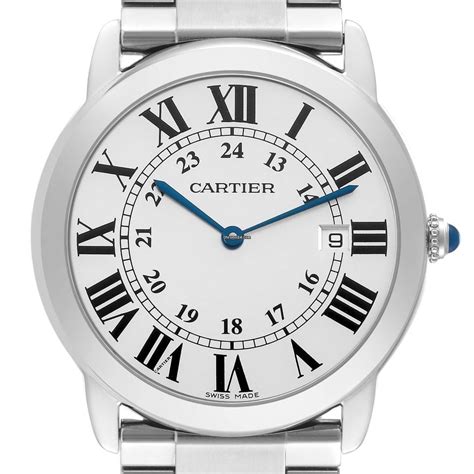 Cartier Ronde Solo 36 Large Steel Silver Dial Mens Watch W6701005 for ...