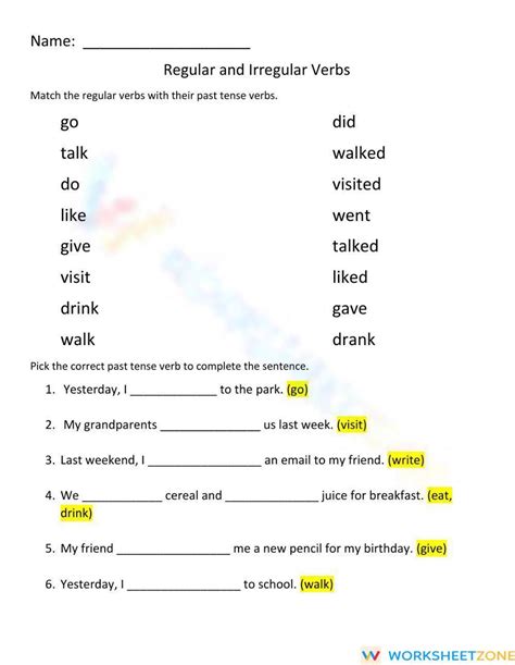 Irregular Worksheet 的图像结果