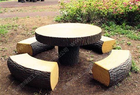 仿木,桌椅凳,圆形桌凳,休憩桌椅,园林设施_CO土木在线