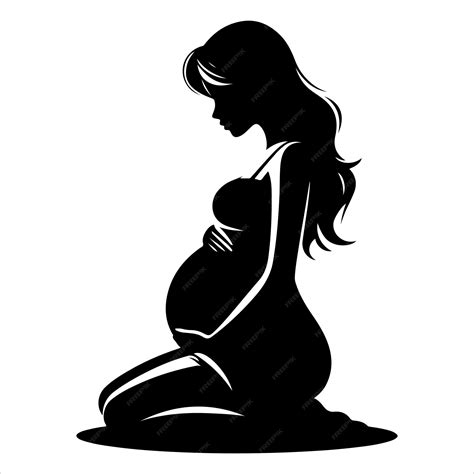 Premium Vector | Pregnant woman silhouette vector illustration