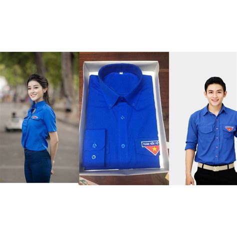 Áo Sơ mi tay dài đoàn viên thanh niên vải kate cotton đẹp thoáng mát - Cool maxx | Shopee Việt Nam