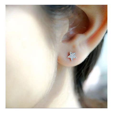 14K Solid Gold Star Stud Earring Minimalist Star Studs Birthday ...