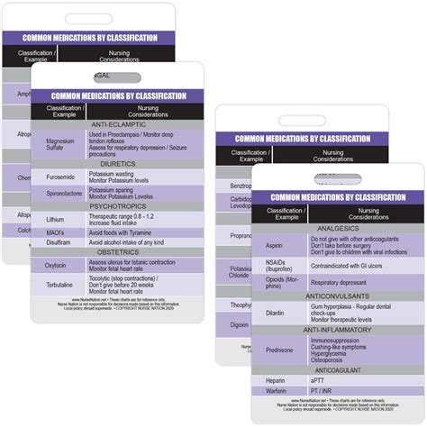 Common Medications by Classification Reference Vertical Badge Cards ...