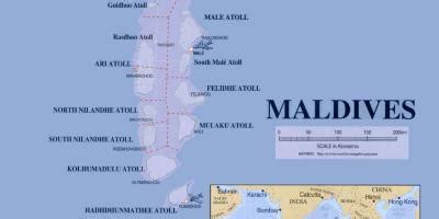 马尔代夫的地图-地图马尔代夫(南部的亚洲-亚洲)