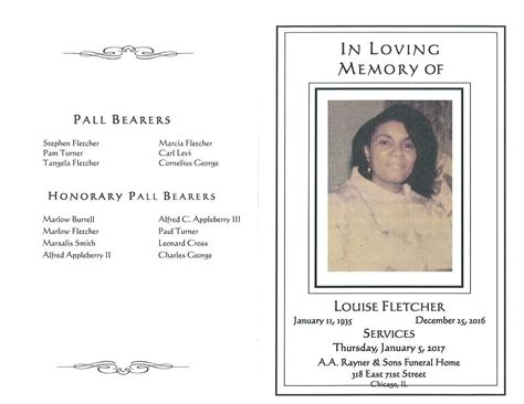 Louise Fletcher Obituary | AA Rayner and Sons Funeral Homes