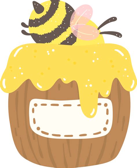 cute honey bee in honey jar cartoon 35041660 PNG