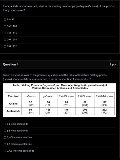 Solved If acetanilide is your reactant, what is the melting | Chegg.com