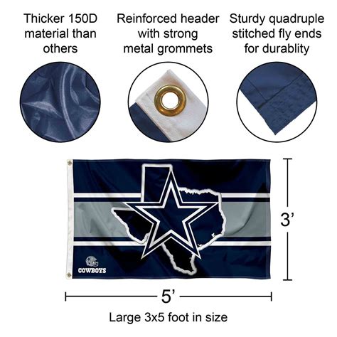 Dallas Cowboys TX State Banner Flag with Tack Wall Pads - State Street ...
