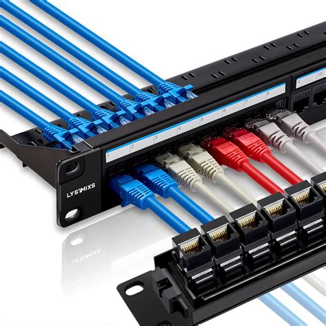 Lysymixs 24 Port RJ45 Cat6 Patch Panel con Keystone Ethernet in ...
