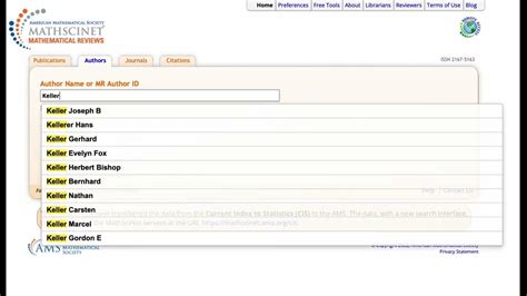 Math Genealogy Project MathSciNet ID Tutorial - YouTube