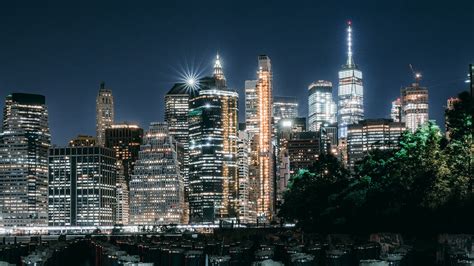 Download wallpaper 1920x1080 night city, buildings, architecture ...