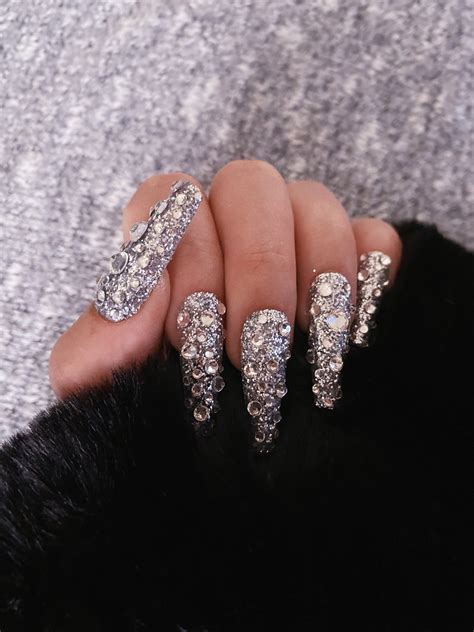 Silver Glitter Nails