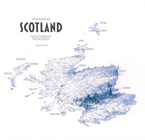 Population density map of Scotland. by... - Maps on the Web