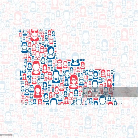 Broome County New York Map With Blue And Red People High-Res Vector ...