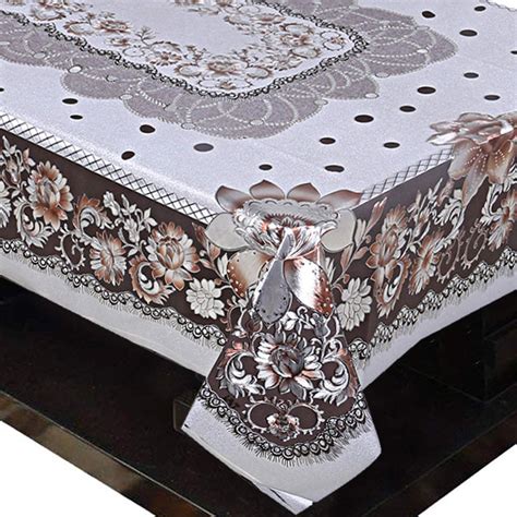 Kuber Industries Shining Floral Design PVC 4 Seater Center Table ...