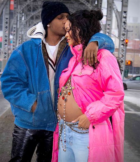 Photos of Pregnant Rihanna and A$AP Rocky Revealing They're Expecting