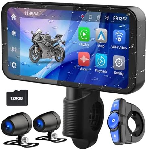Weuaste 6.25" Portable Motorcycle Carplay/Android Auto (Included 128G ...