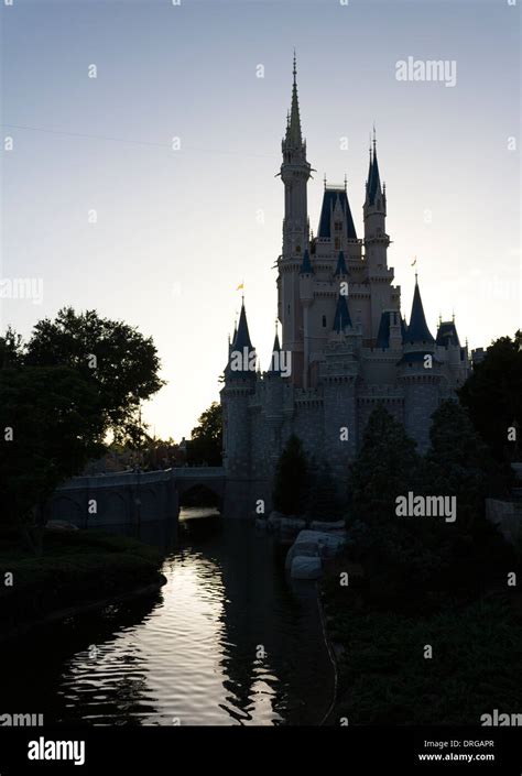 A Silhouette of Cinderella's Castle in the Magic Kingdom in Walt Disney ...
