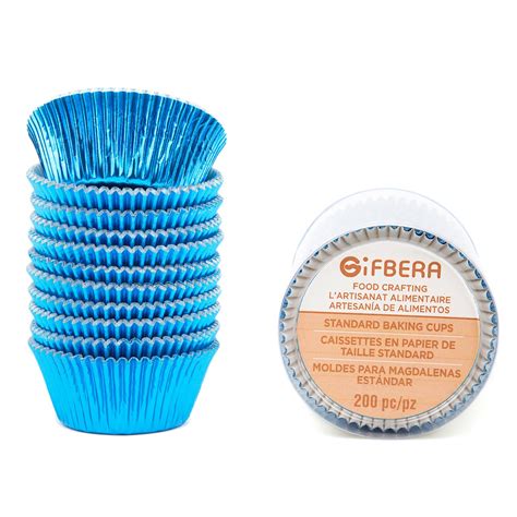 Buy Gifbera Blue Foil Metallic Paper Baking Cups/Muffin Cups/Cupcake ...