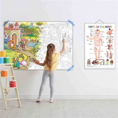 Parts of the Body Chart and GIANT PRINCESS CASTLE COLOURING POSTER ...