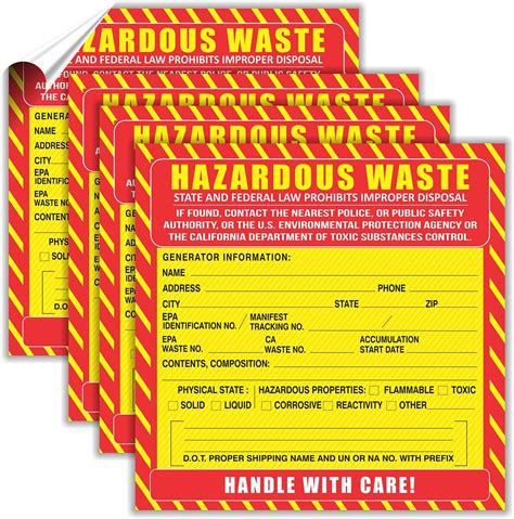 Amazon.com: 50 Pcs Hazardous Waste Stickers Labels - 6" x 6" Large ...