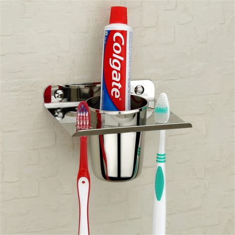 Plantex Platinum Stainless Steel Tooth Brush Holder/Tumbler Holder ...