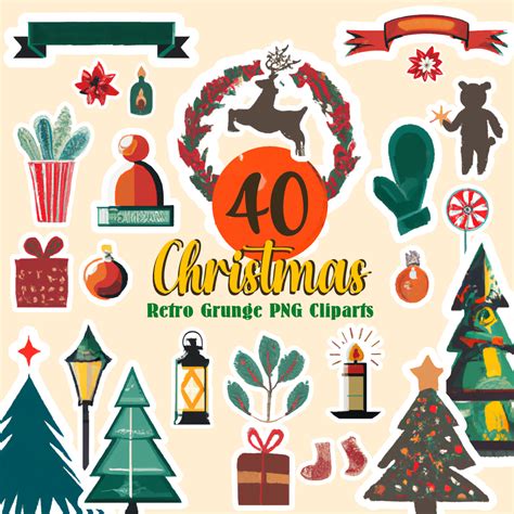 Retro Christmas Clip Art