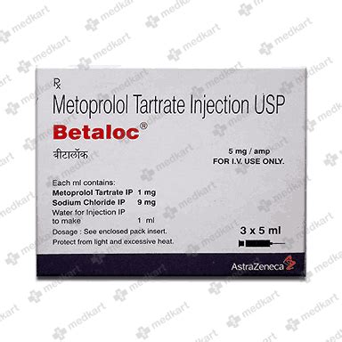 BETALOC INJECTION 5 ML : View Price, Combination and Alternatives | Medkart