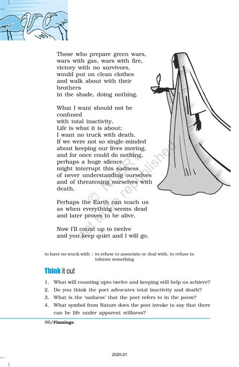 Poetry 3 Keeping Quiet - NCERT Book of Class 12 Flamingo