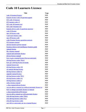 Image result for Code 10 Lessons Driver License