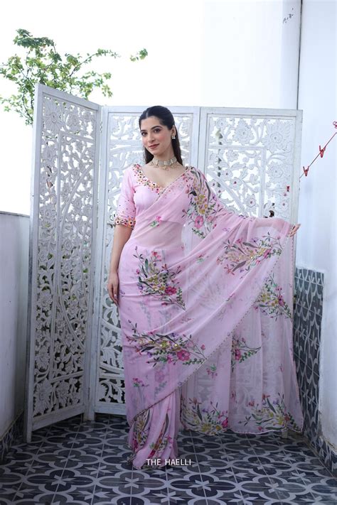 Gul Pink Chiffon Silk Saree – The Haelli