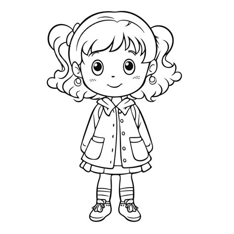 Little Girl Drawing Sketch