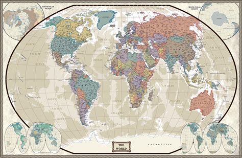 Amazon.com : Laminated World Map Poster - Map of the World [Black ...