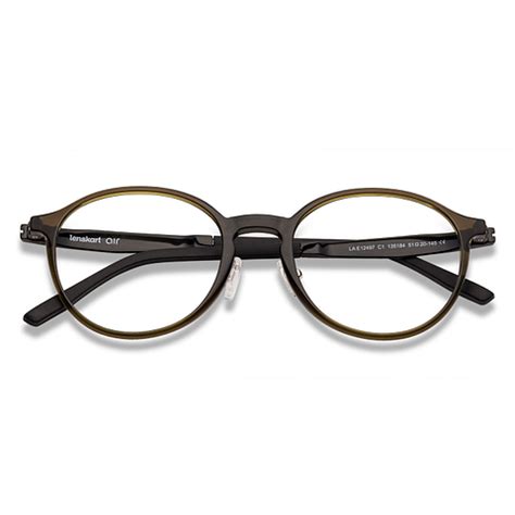 Buy Green Transparent Black Full Rim Round Lenskart Air LA SG Flex ...