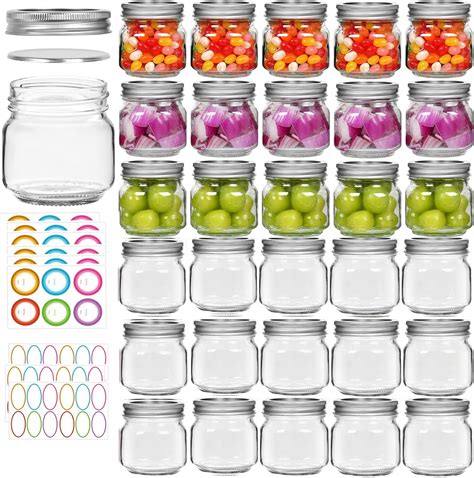 Amazon.com: Mcupper 30 Pack Mason Jars 8 oz, Half Pint Canning Jars ...