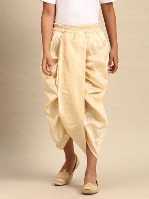 Buy Sanwara Boys Solid Beige Art Silk Dhoti Online