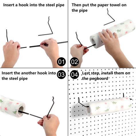 Paper Towel Holder for Pegboard, Extendable, Fit Any Standard Pegboard ...