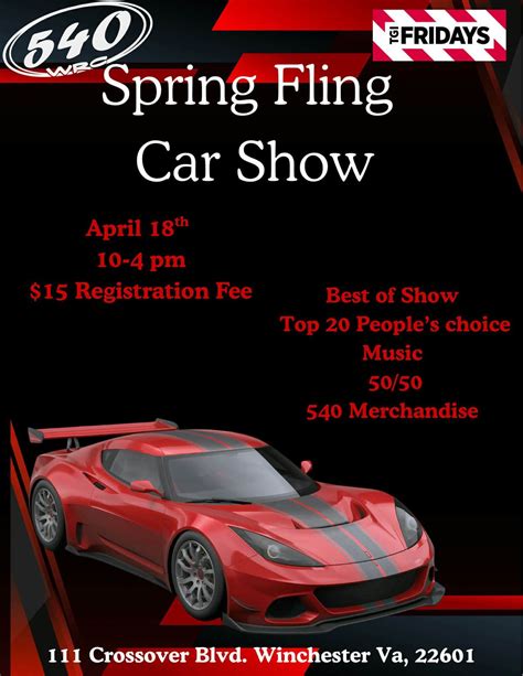 540 WRC Spring Fling Car Show, TGI Fridays, Winchester, 18 April 2026 ...