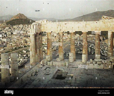 Athens, Greece On the Acropolis, the Parthenon. Remains of the exterior ...