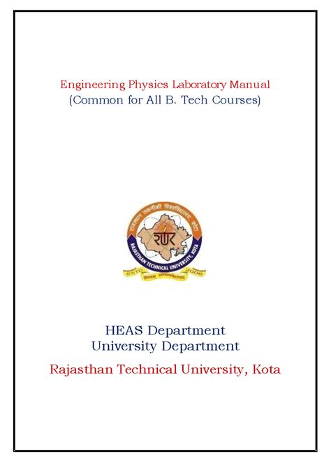 Engineering Physics Experiments (Lab Manual) - Engineering Chemistry ...