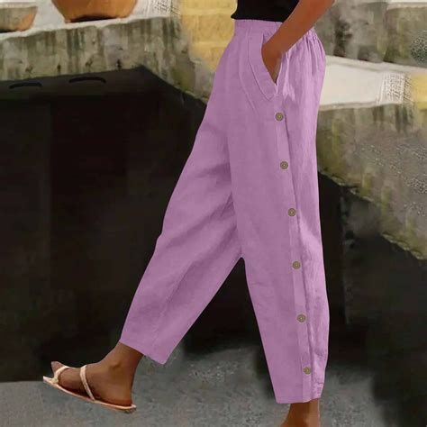 SELONE Pink Womens Casual Pants with Pockets Plus Size Lounge Pants ...