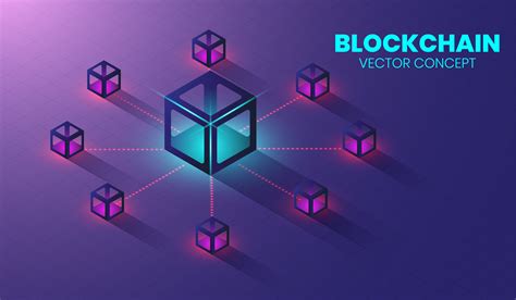 Isometric blockchain technology concept, Shape of block chain connected ...