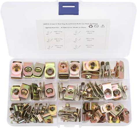60Pcs U Nut Clip Kit,KIMISS Stainless Steel U Nuts Clamp Set M4 M5 M6 M8 U Nuts Set for Car ...