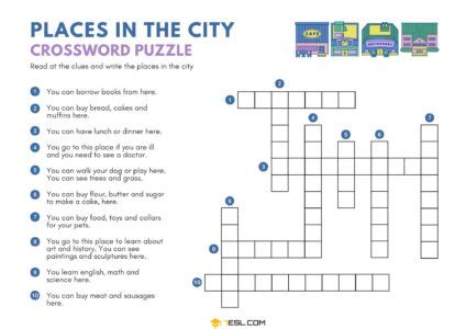 Places in the City Worksheets • 7ESL